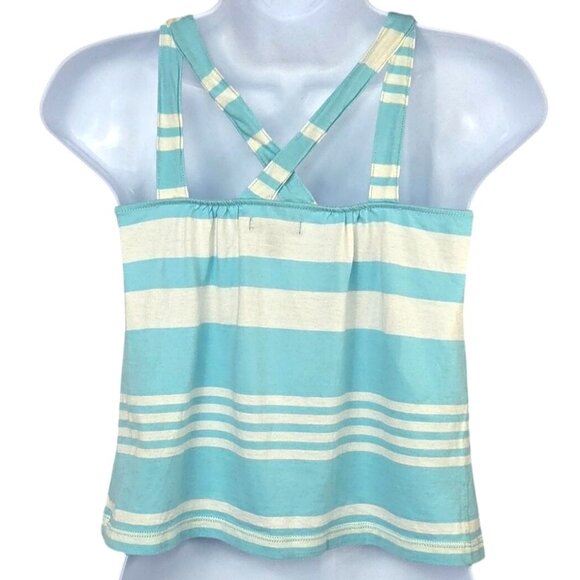 Vans Blue White Striped Sleeveless Scoop Neck Strappy Beach Surf Tank Top Size M - Picture 3 of 7